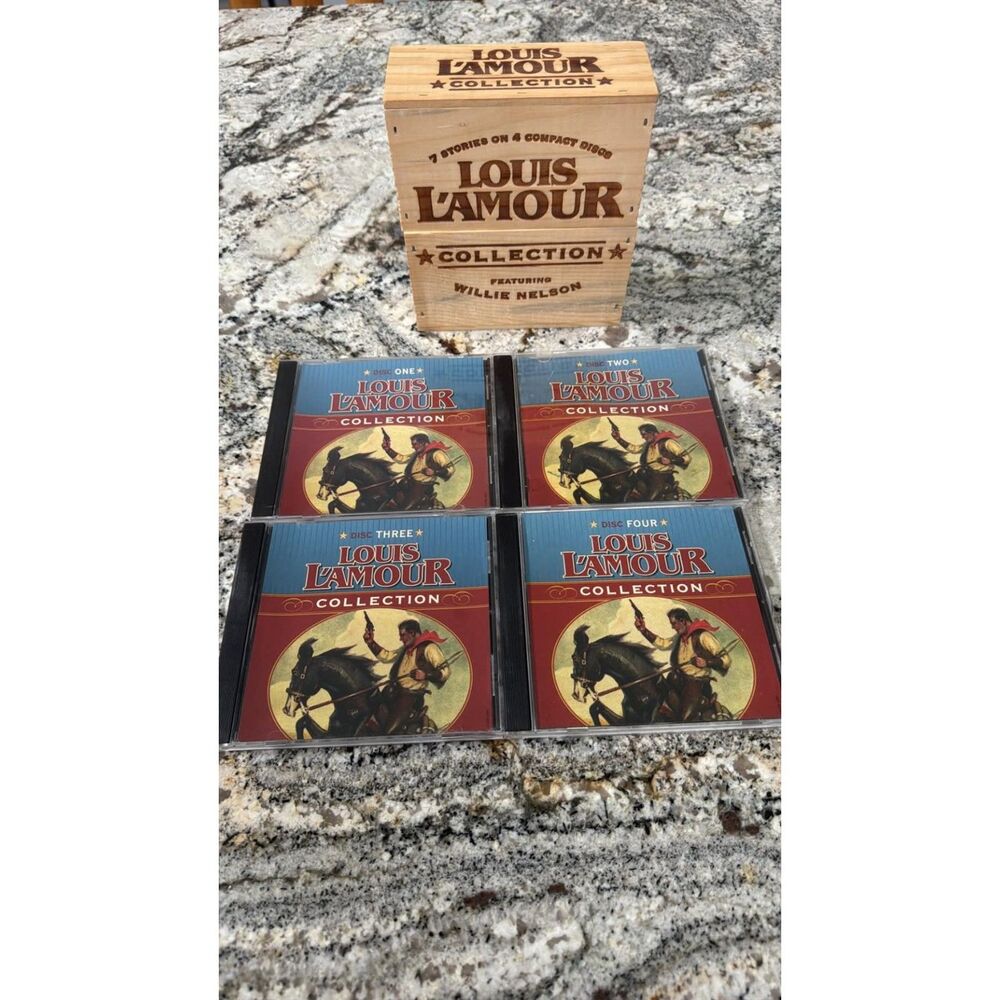 Louis L'Amour Collection   4 CD Audiobooks Box Set Willie Nelson  Western